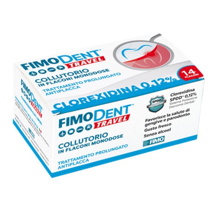 Fimo FimoDent Travel Collutorio Monodose Clorexidina 0,12% 14 Flaconi Da 10 ml