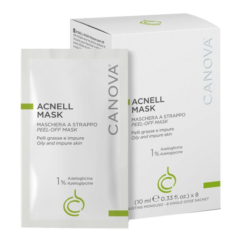 Acnell Mask Canova 8 bustine da 10 ml maschera viso purificante anti-imperfezioni