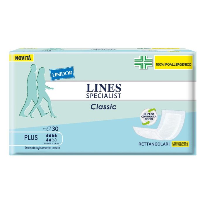 Lines Specialist - Classic Pannoloni Rettangolari con barriera 30 pannoloni