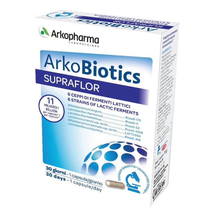 ArkoBiotics Supraflor 30 capsule - Integratore con Fermenti Lattici per l'Equilibrio Intestinale