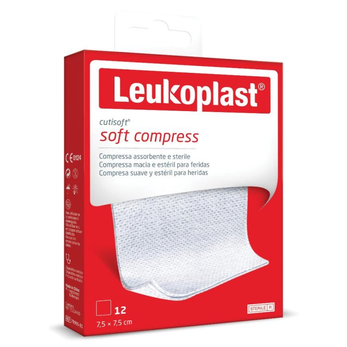 Leukoplast Cutisoft - Soft Compress Compressa in TNT 7,5 x 7,5 cm 12 compresse