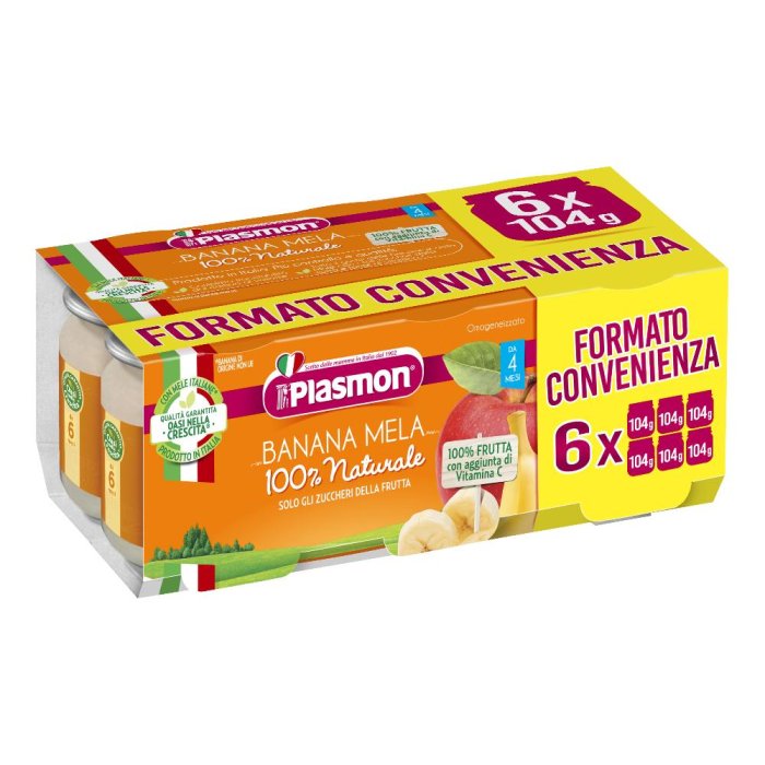 Plasmon (heinz Italia) Plasmon Omogeneizzato Banana/mela 6 X 104 G