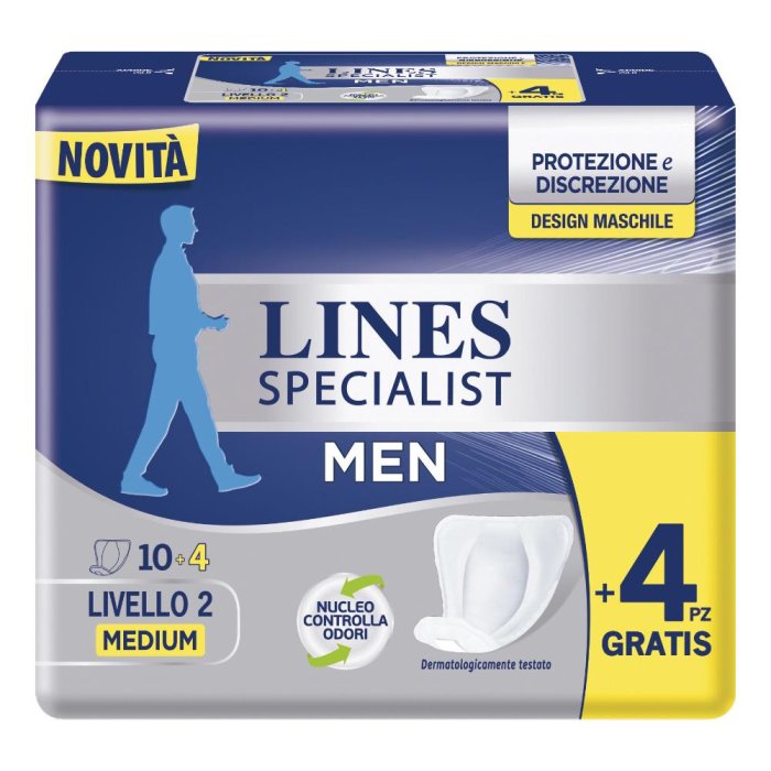 Lines Specialist Men Assorbenti Maschili Livello 2 Medium 14 Pezzi