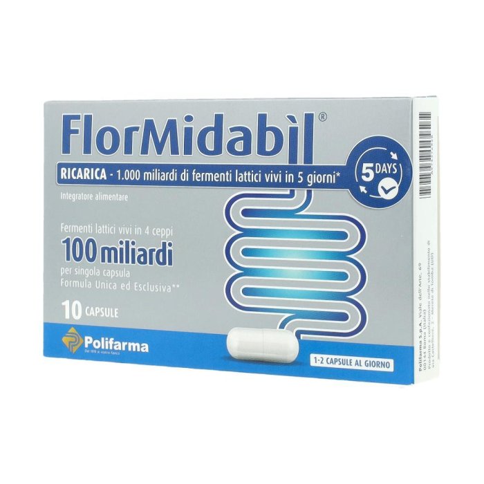 Sandoz Flormidabil Ricarica Integratore Di Fermenti Lattici 10 Capsule Da 500 mg