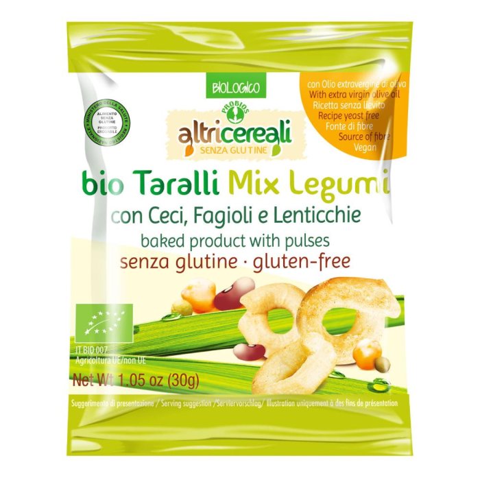 Taralli Mix di Legumi Altricereali – Snack Croccante ai Cereali e Legumi, Ideale come Spuntino Salato