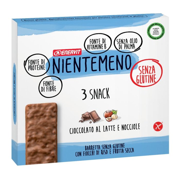 Enervit Nientemeno Baretta Cioccolato Al Latte Con Nocciole 3 Barrette X 33 G