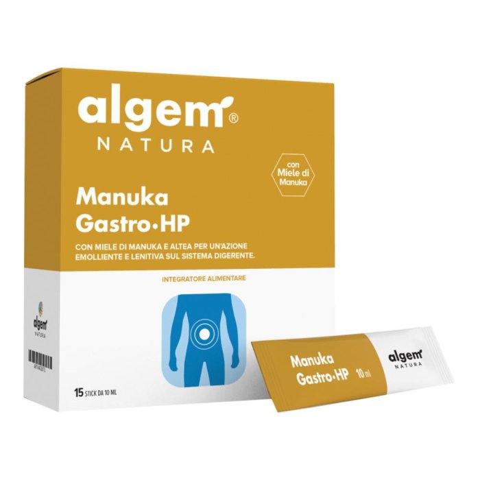 Algem Manuka Gastro integratore per il benessere dello stomaco e dell’apparato gastrointestinale, 15 flaconcini da 10 millilitri