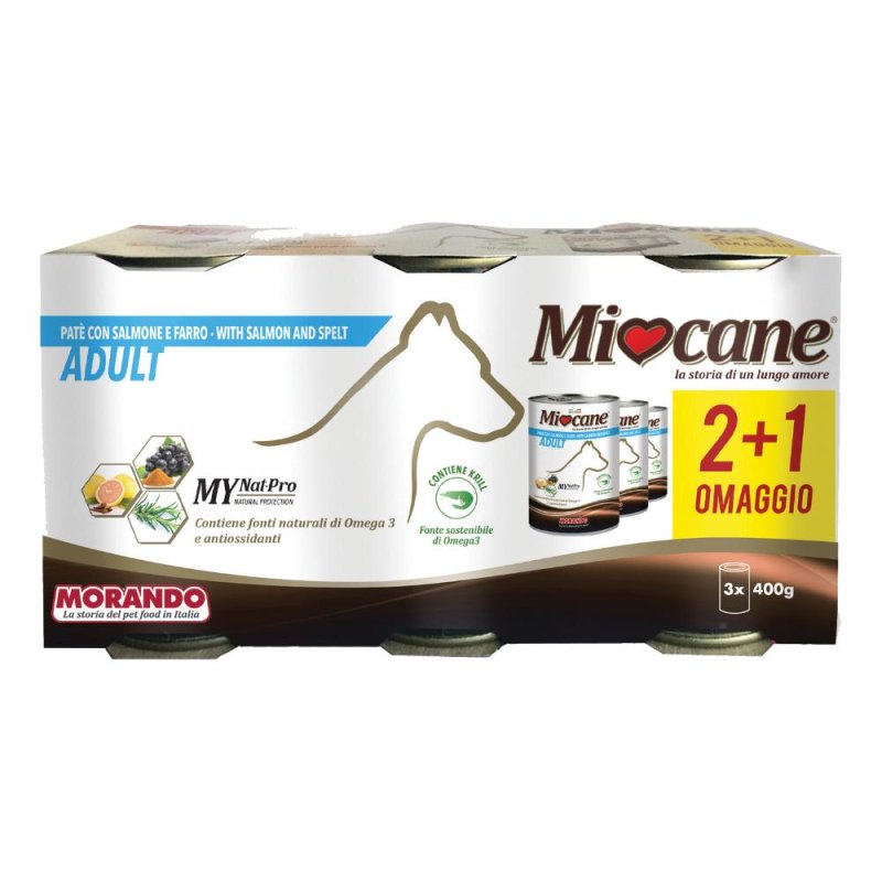 MIOCANE PATE' TRIS SALM/FARRO<