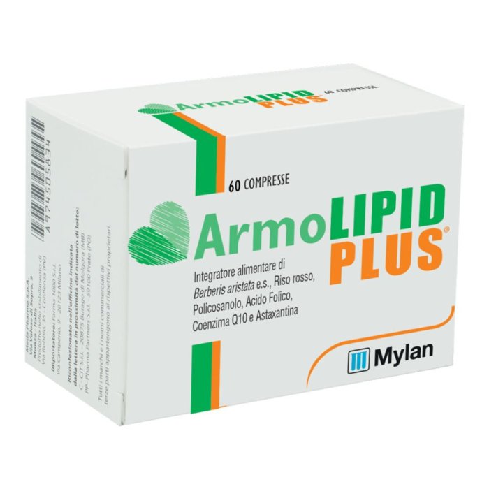 Armolipid Plus Integratore per Colesterolo e Trigliceridi 60 Compresse a Base di Riso Rosso Fermentato e Berberina