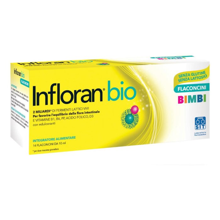 Infloran Bio Bimbi Fermenti Lattici Probiotico per Bambini 14 Flaconcini da 10 ml