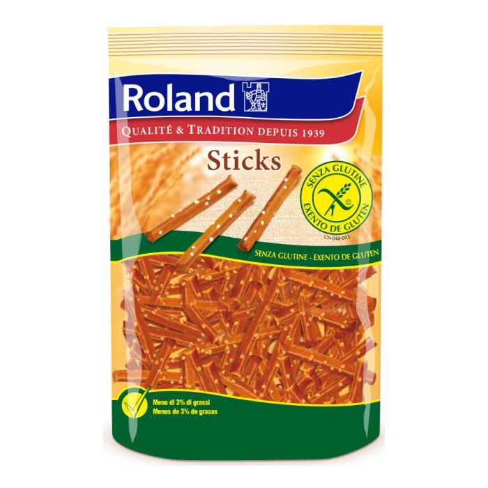 Roland Sticks Bastoncini Snack Senza Glutine Confezione 100 Gr