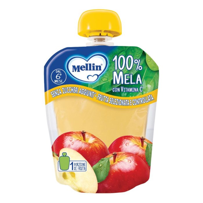 Mellin Merenda 100% Frutta Mela dal 6 ° mese Senza Zuccheri Aggiunti 90g