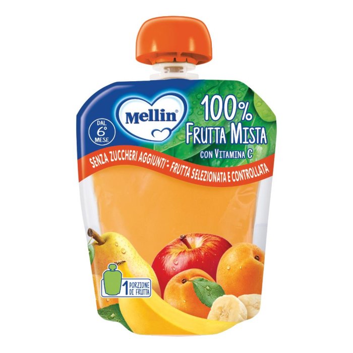 Mellin Merenda 100% Frutta Mista dal 6 ° mese Senza Zuccheri Aggiunti 90g