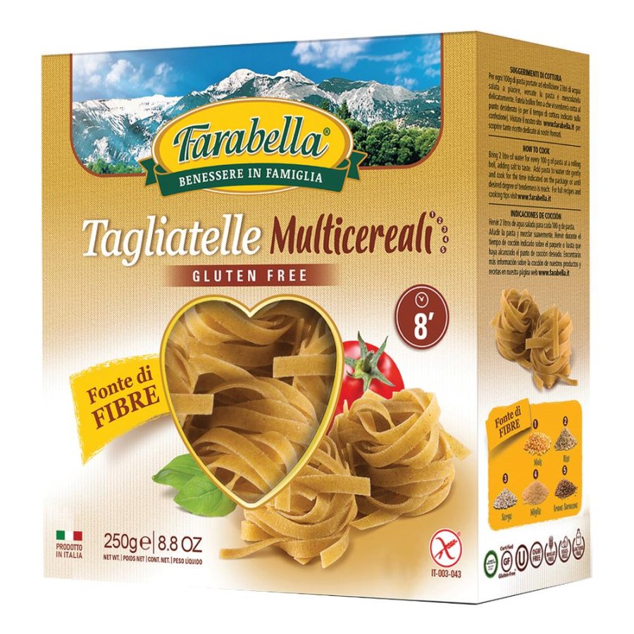 Bioalimenta Farabella Alimenti senza Glutine Tagliatelle 5 Cereali Pasta Secca 250 g