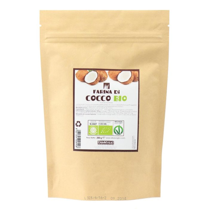 Cocco farina bio 200 g - farina di cocco biologica per dolci e ricette fit
