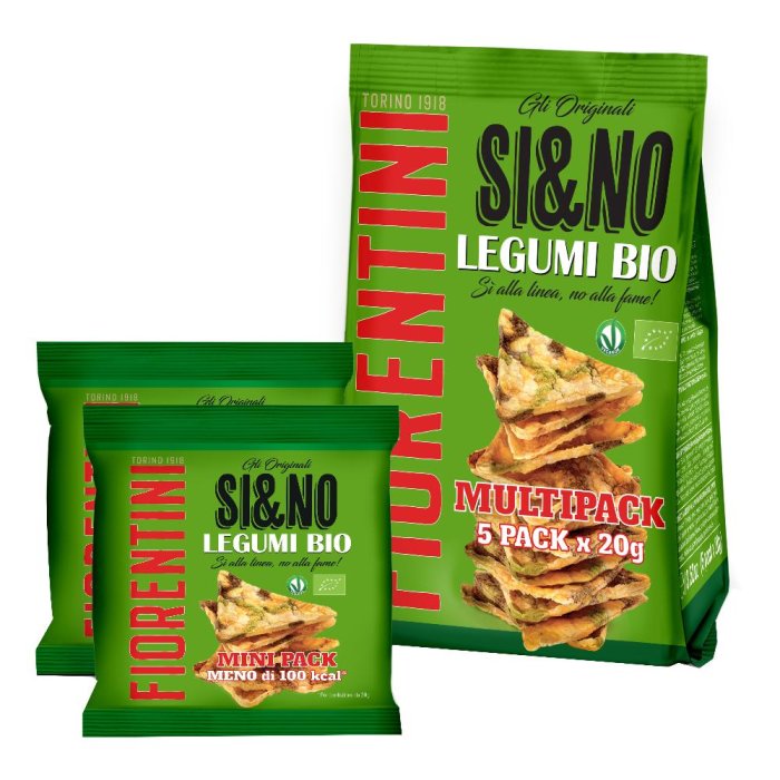 Snack Bio di Legumi Croccanti SI E NO – Confezione da 5 Pezzi di Legumi Misti Biologici