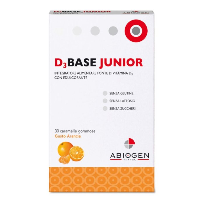 D3base Junior 30 Caramelle Gommose Arancia