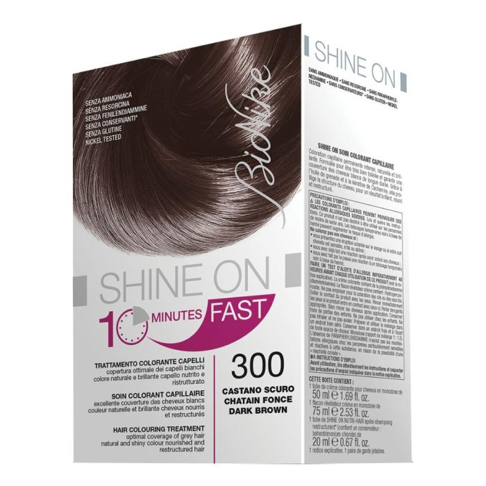 BioNike  Colorazione Shine ON Fast Trattamento 10 Minuti 300 Castano Scuro