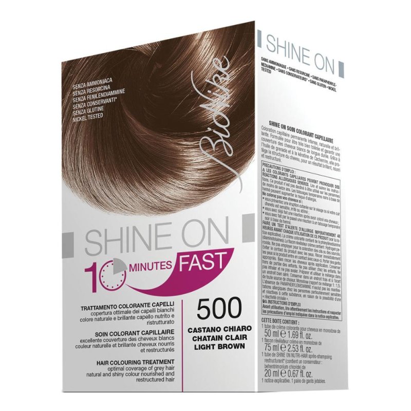 BioNike  Colorazione Shine ON Fast Trattamento 10 Minuti 500 Castano Chiaro