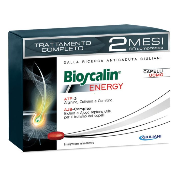 Bioscalin Energy 60 compresse trattamento 2 mesi per anticaduta capelli uomo - Giuliani SpA