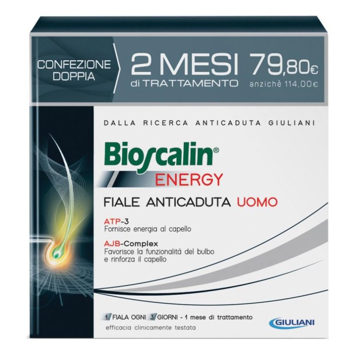 Bioscalin Energy Fiale Anticaduta Capelli Uomo e Donna Trattamento Rinforzante Intensivo