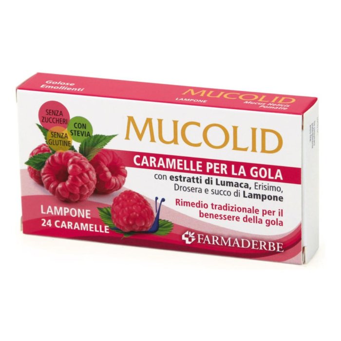 Mucolid Lumaca e Lampone 24 Caramelle per la Gola