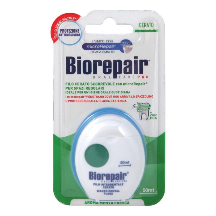 Biorepair Oral Care Pro Filo Cerato Scorrevole Aroma Menta Fresca 50 mt