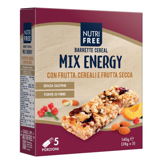 Nutrifree Alimenti senza Glutine Snack e Merende Barrette Cereal Mix Energy 5 x 28 g