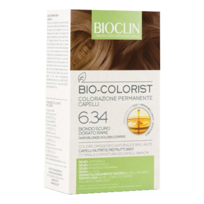 BIOCLIN Bio-Colorist - Colorazione Permanente 6.34 Biondo Scuro Dorato Rame