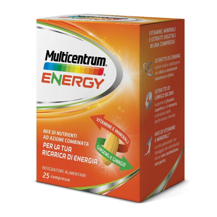 Multicentrum  Vitamine Minerali Energy Integratore Alimentare 25 Compresse