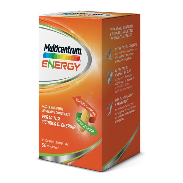 Multicentrum  Vitamine Minerali Energy Integratore Alimentare 60 Compresse
