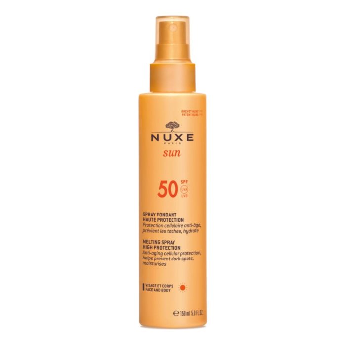 Nuxe Sun Spray Solare Viso e Corpo Alta Protezione SPF50 150 ml