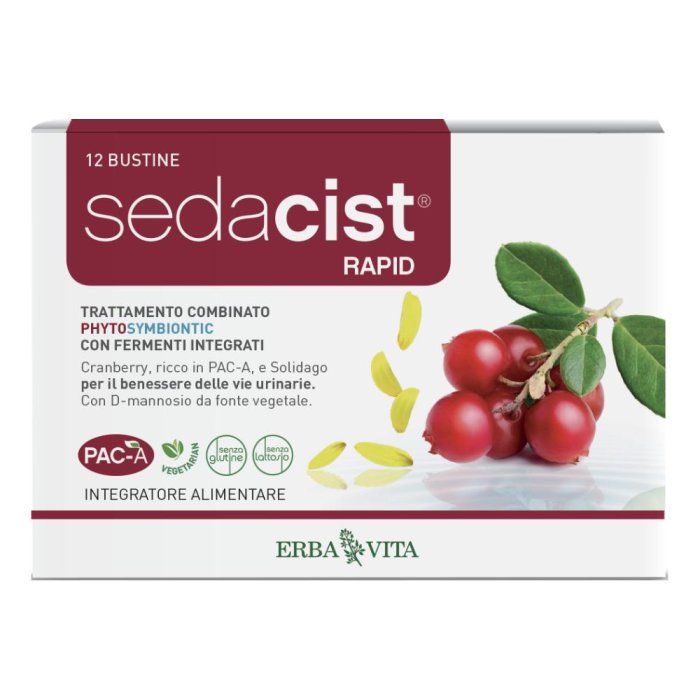 Erba Vita Linea Sedacist Rapid Benessere e Protezione Vie Urinarie 6 + 6 Bustine