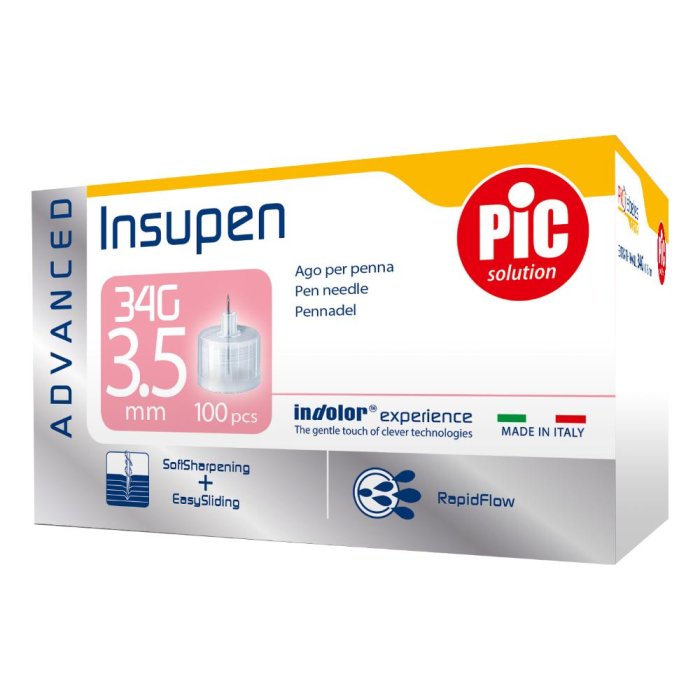 Pic Insupen Aghi Per Insulina 34G 3,5mm 100 Pezzi