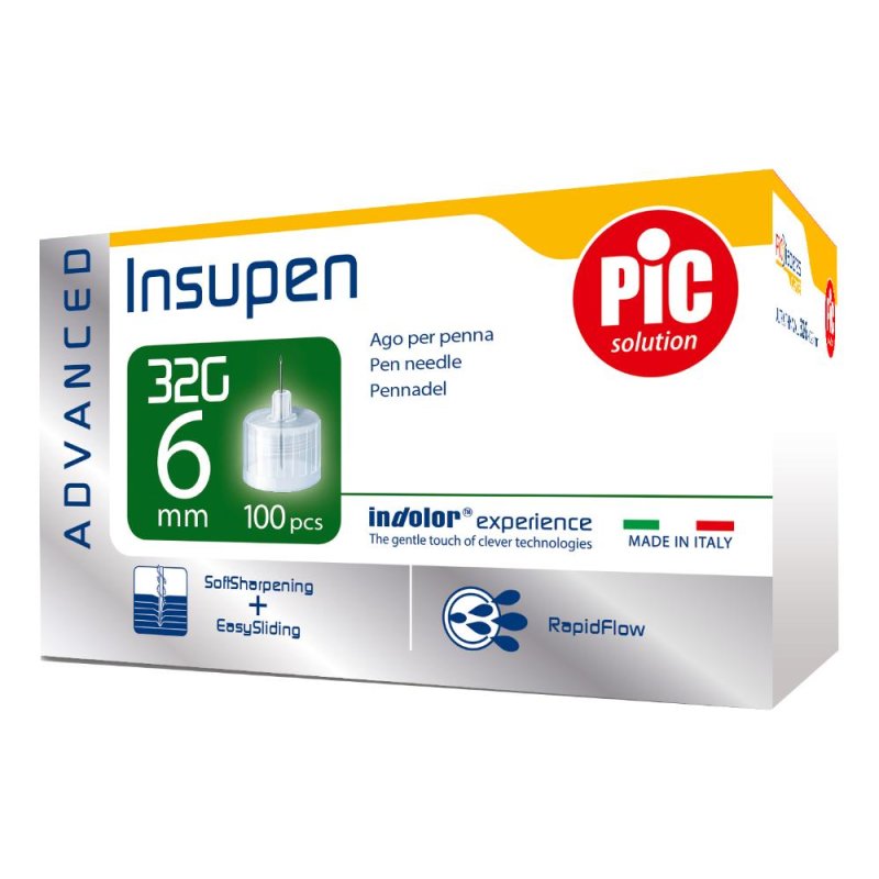 PikDare Pic Artsana Specialista delle Iniezioni Ago Insupen Advance Gauge 32G x 6 mm 100 pezzi
