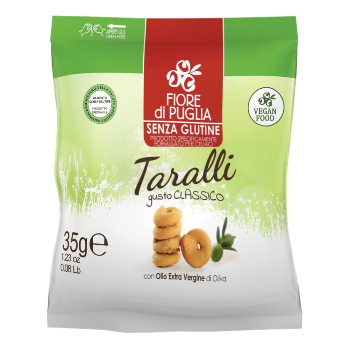 Fiore di Puglia Taralli Classici 35 g Snack Salato Tipico Pugliese