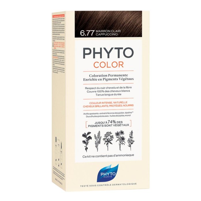 Phyto Capelli Sani e Splendenti Phyto Color Colorazione Permanente Delicata 6.77  Marrone Chiaro Cappuccino