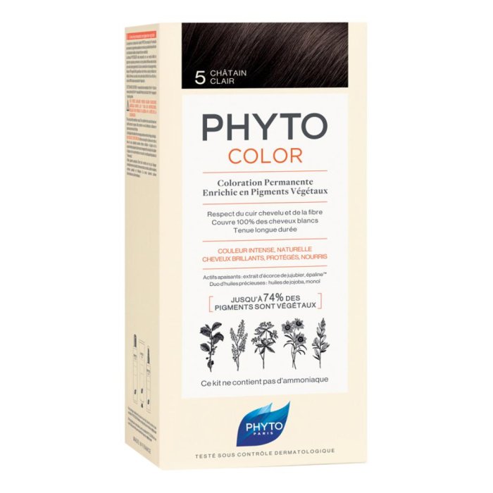 Phyto Capelli Sani e Splendenti Phyto Color Colorazione Permanente Delicata 5 Castano Chiaro