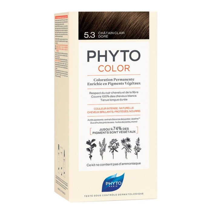 Phyto Capelli Sani e Splendenti Phyto Color Colorazione Permanente Delicata 5.3 Castano Chiaro Dorato