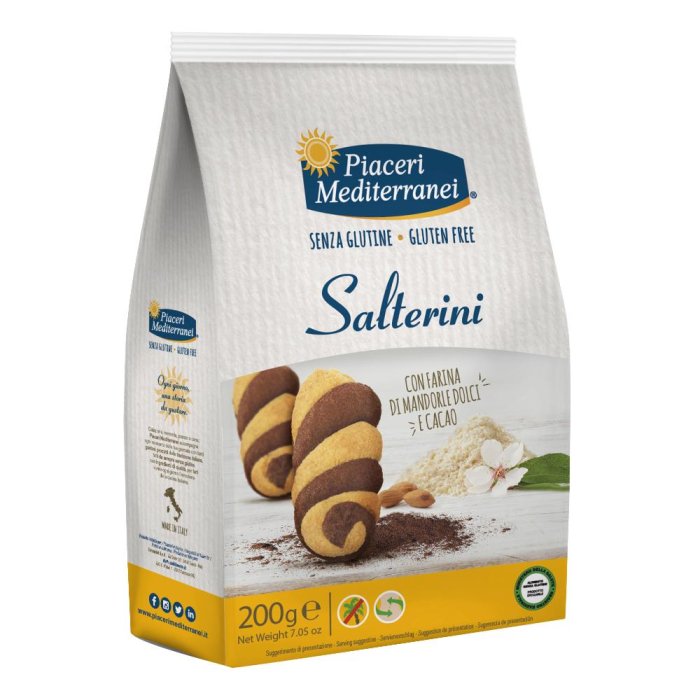 Eurospital Piaceri Mediterranei Alimenti senza Glutine Salterini Biscotti Panna e Cioccolato 200 g