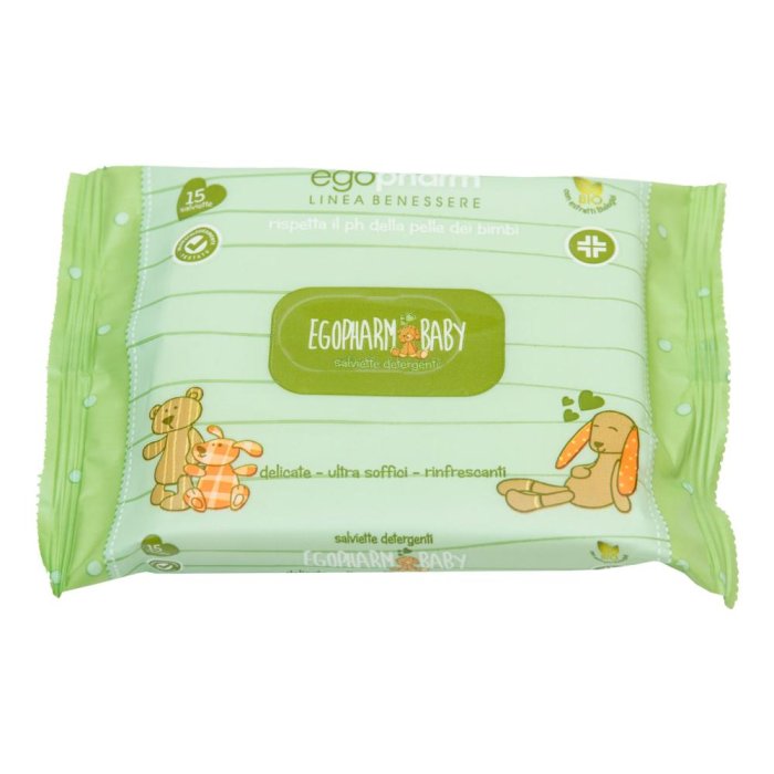 Egopharm Italia Cosmetici Dermatologici Baby Salviette Detergenti Imbevute Pocket 15 pezzi