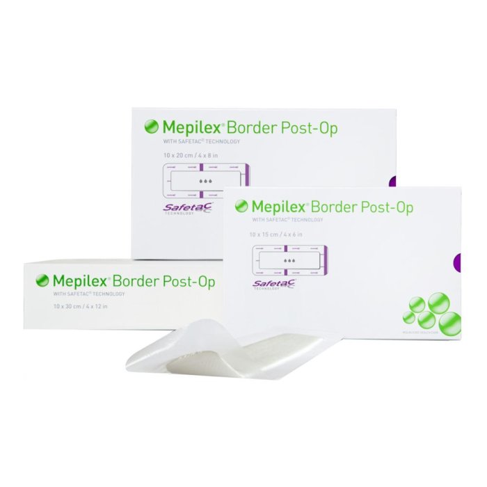 Mepilex Border Post-Op 10x20 cm 5 pezzi - medicazione post-operatoria autoadesiva