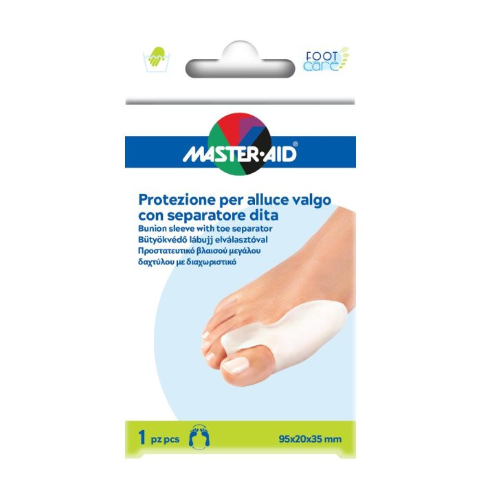 Master-Aid protezione alluce valgo con separatore dita in gel 1 pezzo