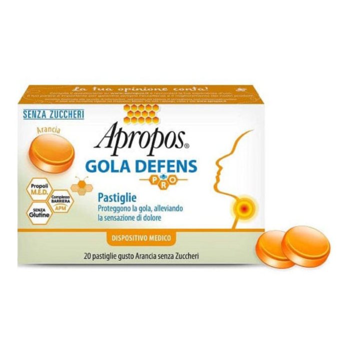 Apropos Gola Defens PRO Arancia pastiglie lenitive per gola irritata 20 pezzi