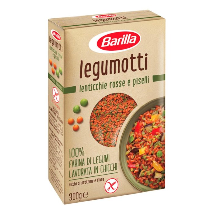 Barilla Legumotti lenticchie rosse e piselli 250 g - pasta di legumi senza glutine ricca di proteine