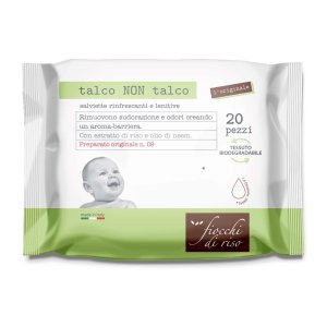 Fiocchi di Riso Dermo ZZZ Talco Non Talco - Salviette Rinfrescanti Lenitive 20 Salviette