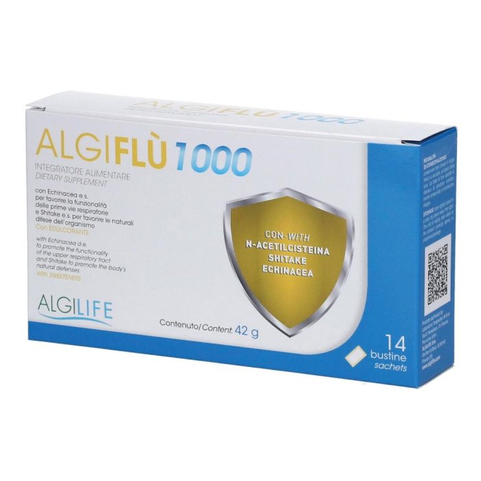 Algiflu 1000 milligrammi 14 bustine Algilife granulato per soluzione orale analgesico e antipiretico per influenza e sintomi da raffreddore