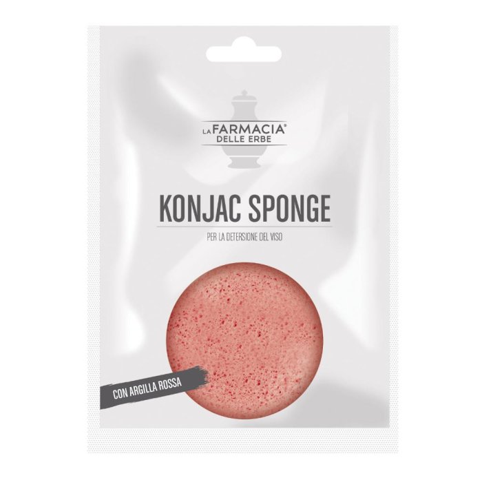 Farmacia delle Erbe Konjac Sponge con Argilla Rossa Spugna Detergente 1 Pezzo