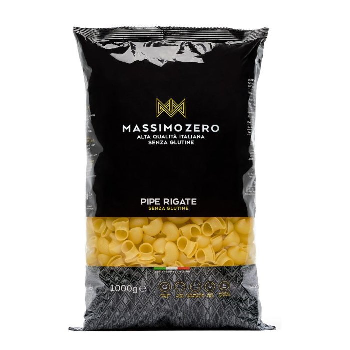 Massimo Zero Pipe 1 kg – Pasta Senza Glutine Formato Pipe