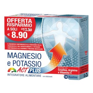 F&f Magnesio E Potassio Act Plus Integratore per il sistema immunitario 14 bustine